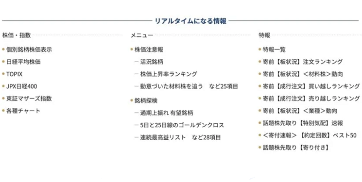 株探プレミアム リアルタイム情報